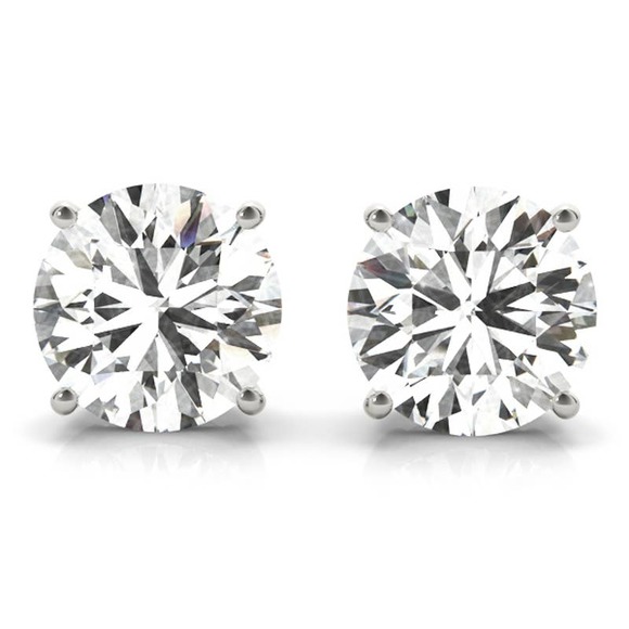 1/4 CT LAB DIAMOND STUD 14KWG IGI CERT F-G VS2-SI1 - Picture 1 of 6